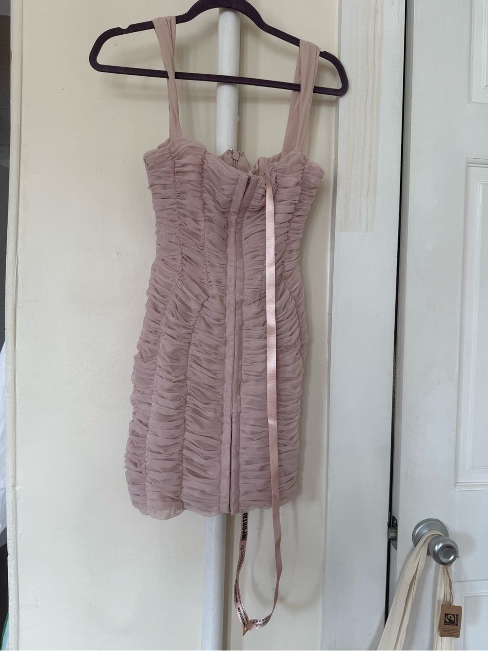 Blush Pink Ruffled Mini Dress